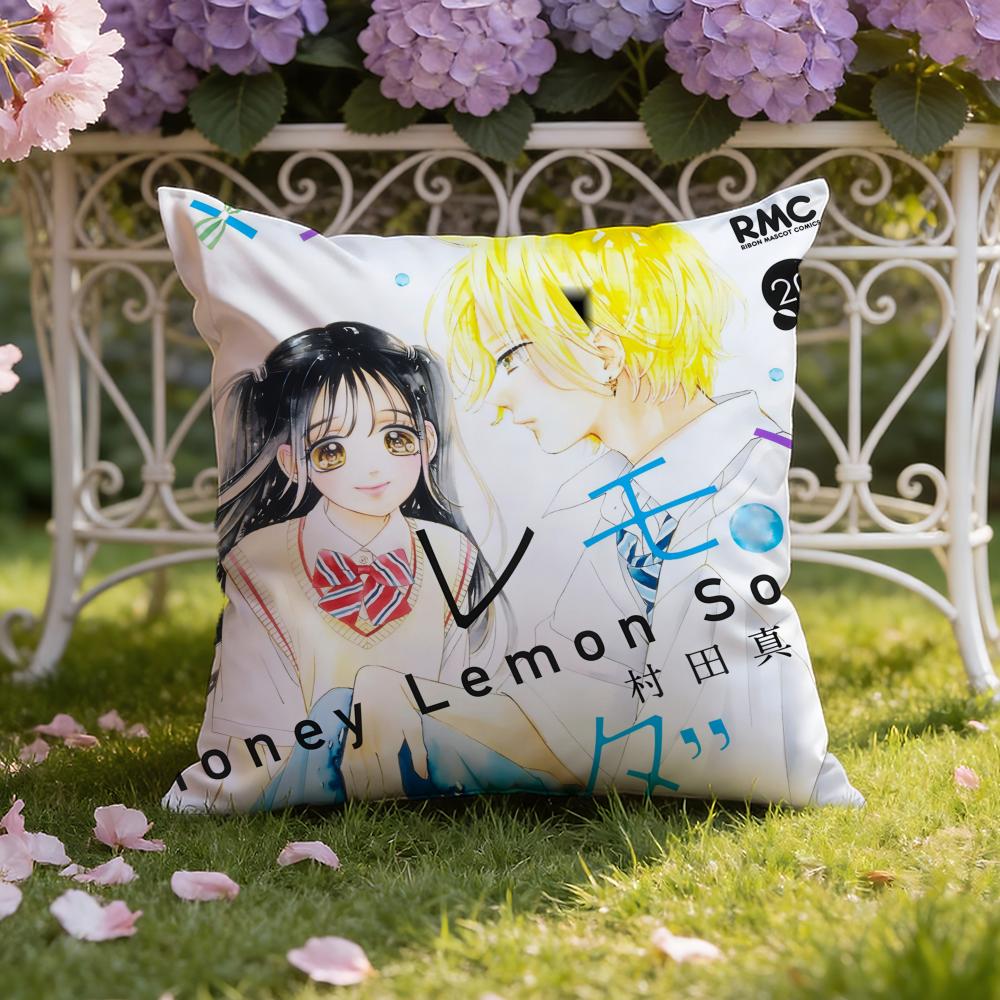 H-Honey L-Lemon Soda Cushion Cover Home & Car Dual-Scene Pillow Cover: Reversible for Premium Comfort
