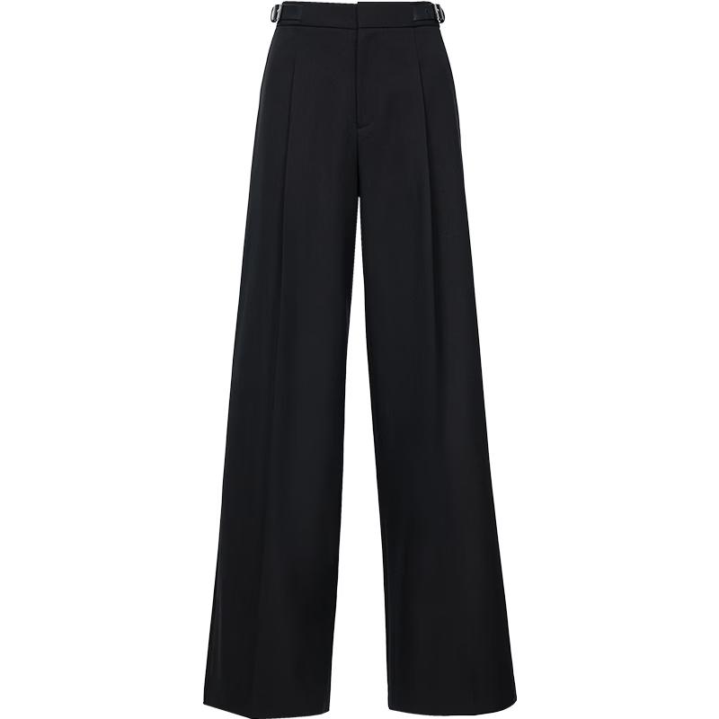 Veromoda Women's Pleated Wide-Leg Trousers with Adjustable Belt