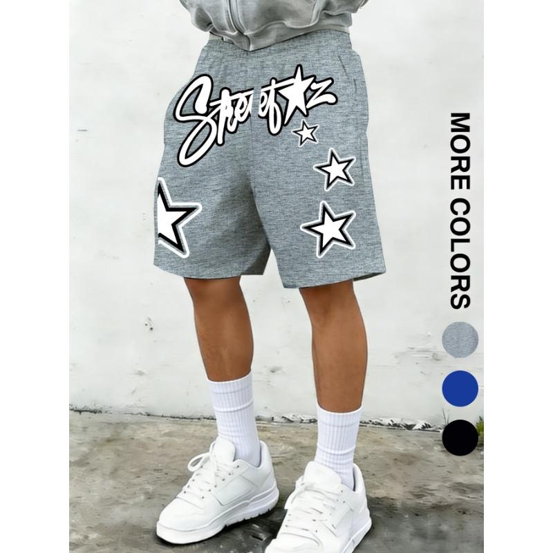 Men's Summer High-Street Style Printed Knit Shorts: Casual, Sporty, and Streetwear Shorts