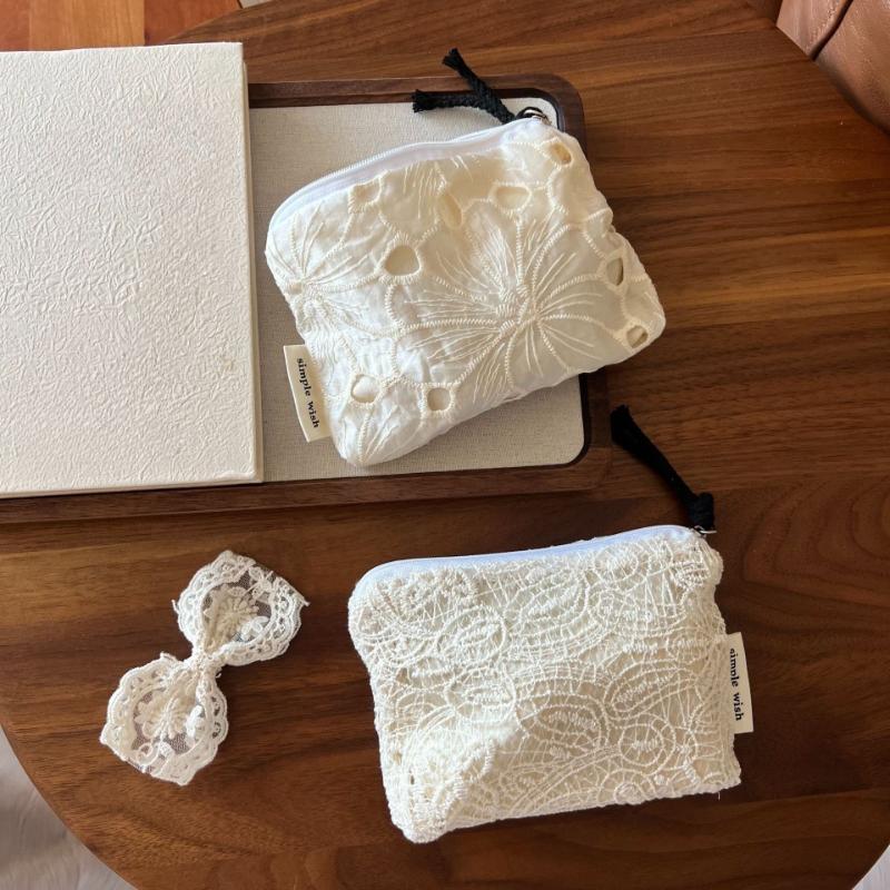 Retro Lace Women Makeup Bag Portable Cosmetic Organizer Multi Coin Purse Wallet Lipstick Storage Bag