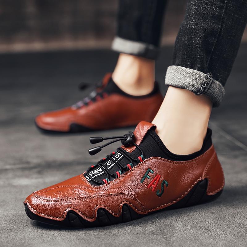 38-46 Men's Shoes Breathable Fashion Leather Shoes Soft Loafers Shoes  Driving Shoes Men