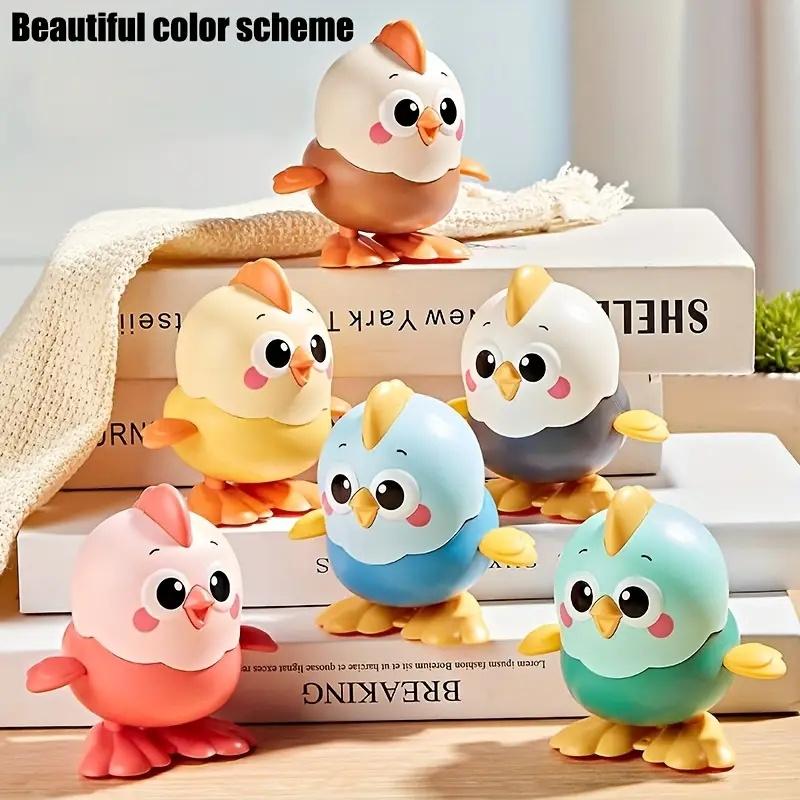 1Pc Clockwork Chicken Jumping Toy Manual U Winding Jumping Doll Youngsters's Puzzle Animal Model Crawling Funny Toy Party Gift