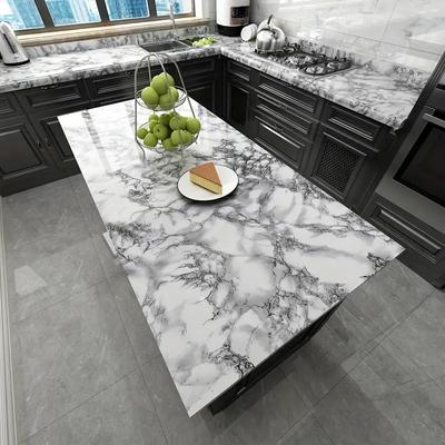 Marble Kitchen Oil-Proof Film Stove Waterproof Moisture-Proof Self-Adhesive Wallpaper Countertop Cabinet Renovation Tile Sticker