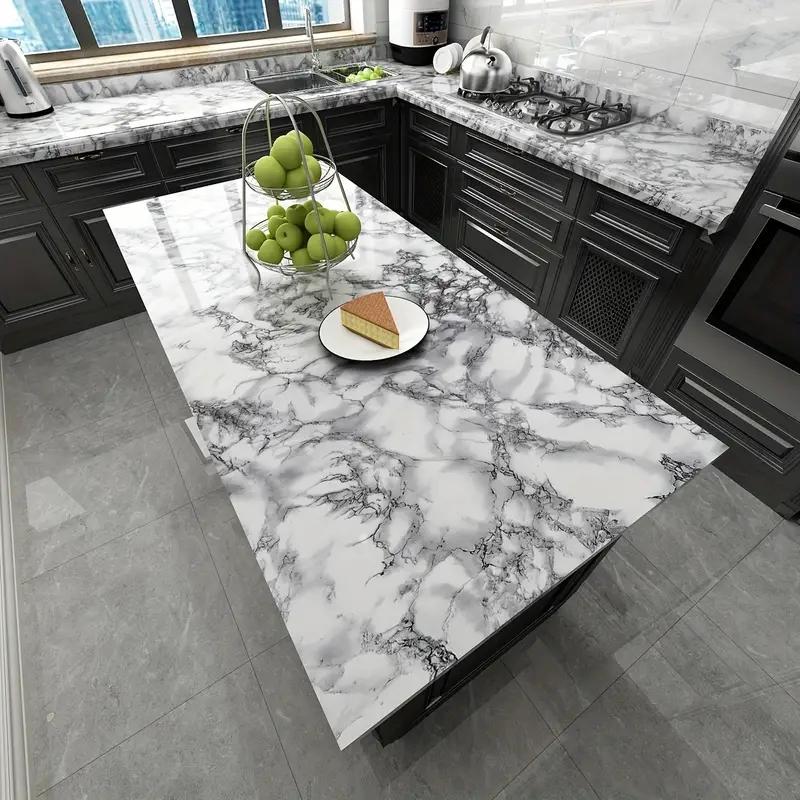 

Marble Kitchen Oil-Proof Film Stove Waterproof Moisture-Proof Self-Adhesive Wallpaper Countertop Cabinet Renovation Tile Sticker 40cm x 100cm