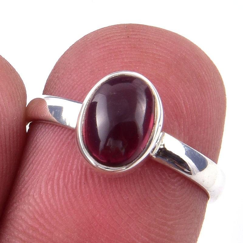 

Подарочное кольцо из чистого серебра 925 пробы с натуральным гранатом, размер 6 T3r11