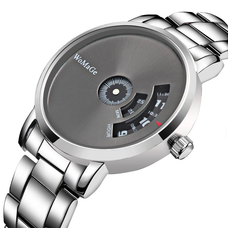 WoMaGe Men Watches Fashion Creative Watches Men Stainless Steel Men Watches Quatrz Wristwatch Luxury Mens Clock horloge man