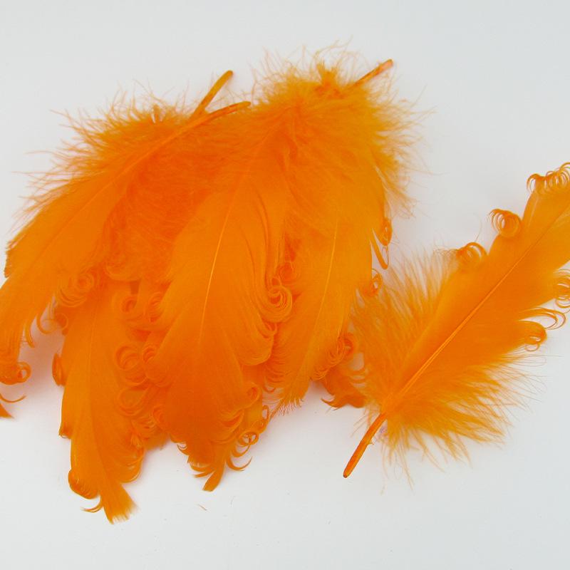 DIY Handmade White Large Curly Feather Accessories for Hats, Clothing, and Bags