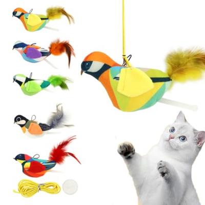 Electronic Pet Simulation Bird Toy Vivid Chirping Bird Fun Attract Cat Toy  for Bored Cats