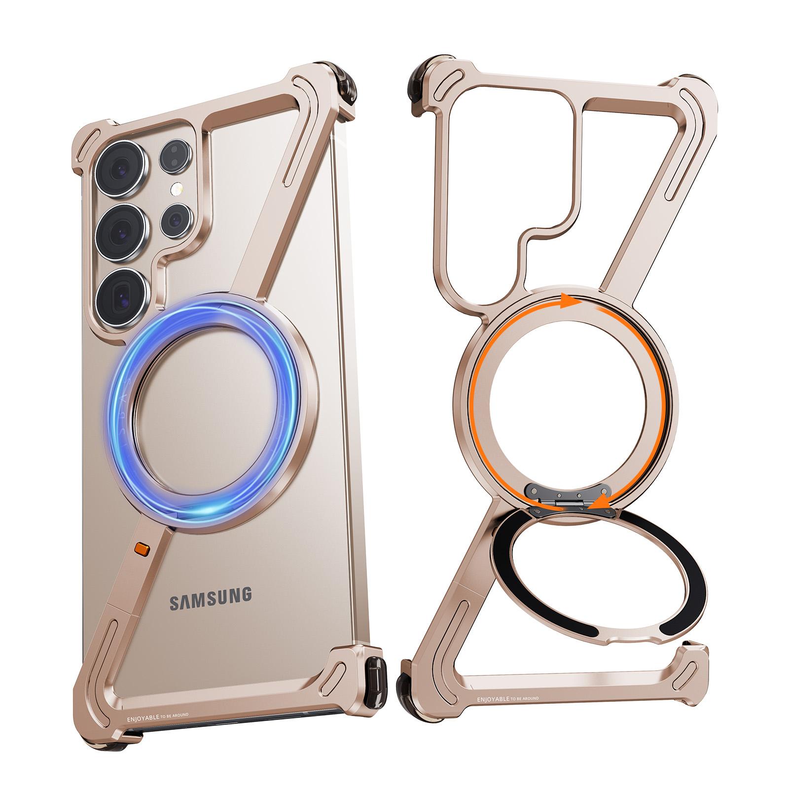 

Eary Z Shape Minimalist Phone Case For Samsung Galaxy S25 S24 Ultra With 360 Rotatable Magnetic Stand Shockproof Slim Case 2026 For Galaxy S24 Ultra пустельний