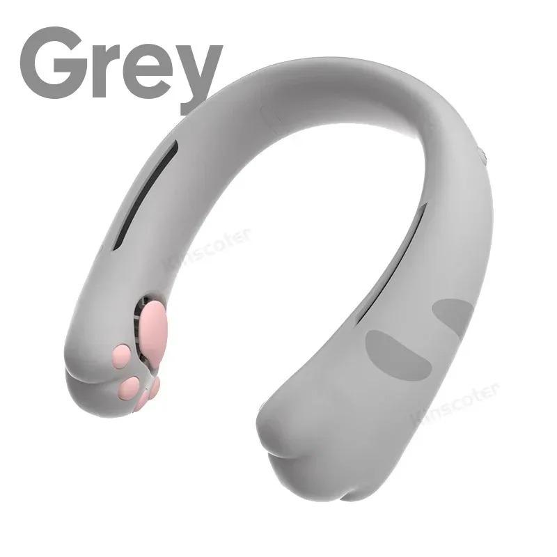 Cute Neck Fan 2400mAh Portable Ventilator Bladeless Cooling Mute Fan USB Rechargeable Wearable Neckband Fan for Outdoor