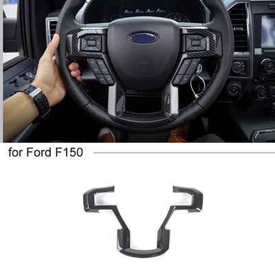 Carbon Fiber Steering Wheel Cover Trim Bezel For Ford F150 2015-2020 Accessories