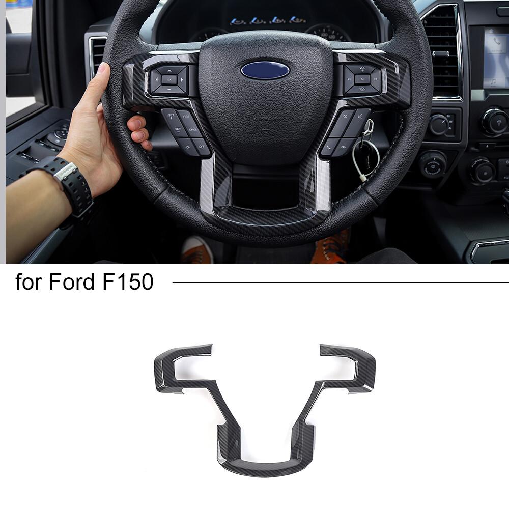 Carbon Fiber Steering Wheel Cover Trim Bezel For Ford F150 2015-2020 Accessories