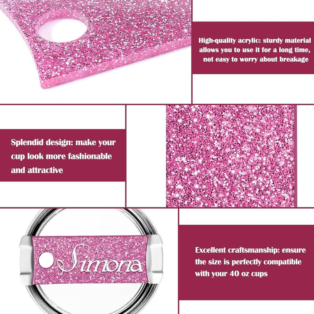 Pack of 12 Eye Catching Lid Labels Acrylic Decals Blank Cup Nameplate Acrylic Decorative Sheets Acrylic Material for Cup