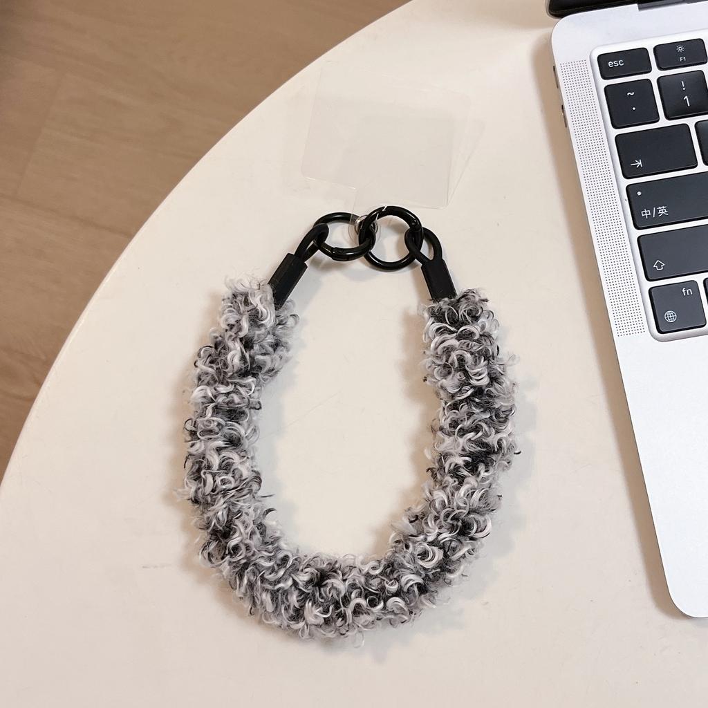 Fluffy Wrist Strap Autumn Winter Warm Phone Lanyard Anti-Lost Keychain Winter New Creative Women