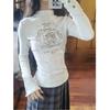 Women's Spicy Girl Half-High Collar Fleece T-Shirt - Slim Fit, Long Sleeve, Autumn/Winter Top