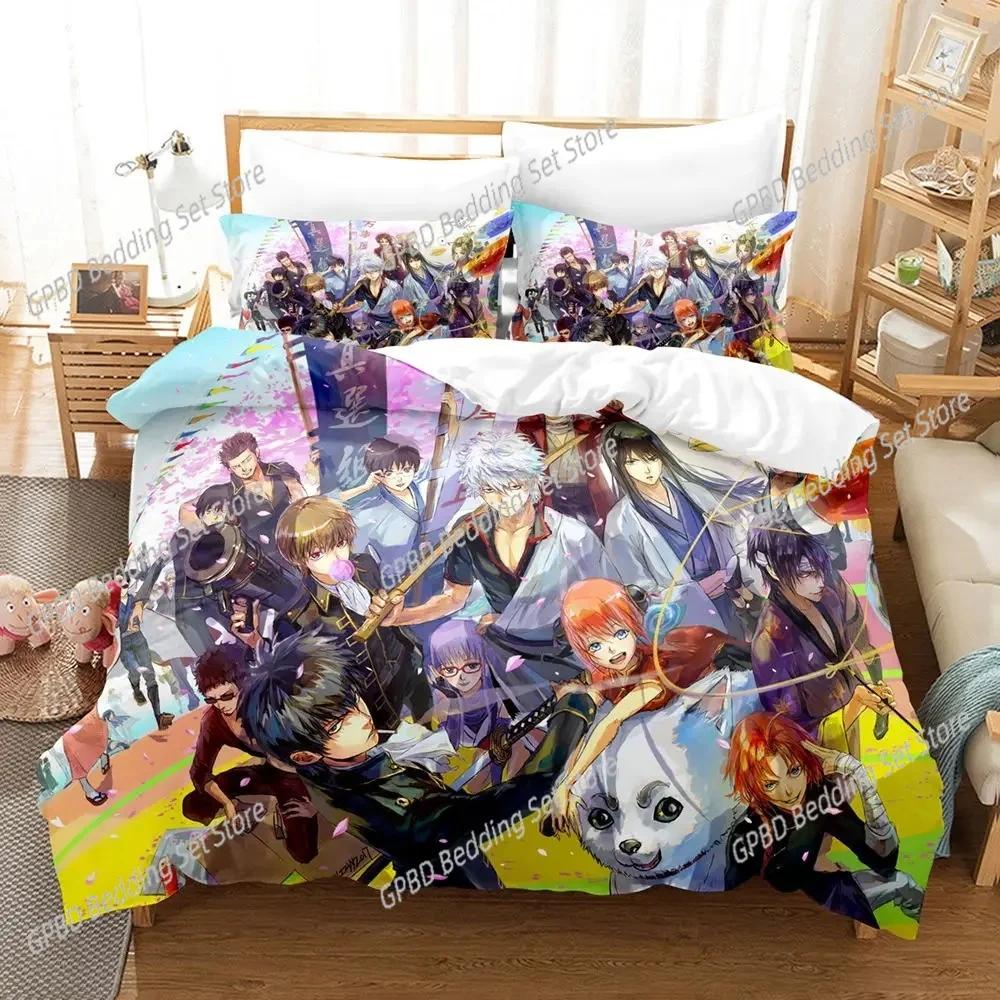 3D Print Anime Gintama Bedding Set For Bedroom Soft Modern Bedspreads Comefortable Kids Duvet Cover Quilt Cover And Pillowcase