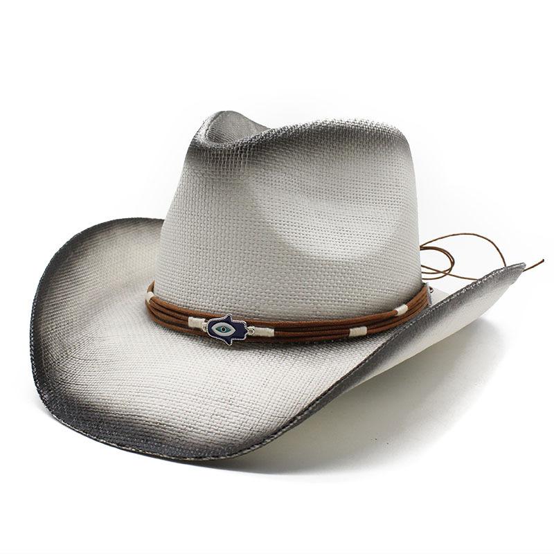 Western Cowboy Strohhut Big Eaves Hut Sonnenschutz Schatten Strandhut Harter Strohhut