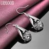 925 Sterling Silber Hochzeitsschmuck Muster Tropfenohrringe