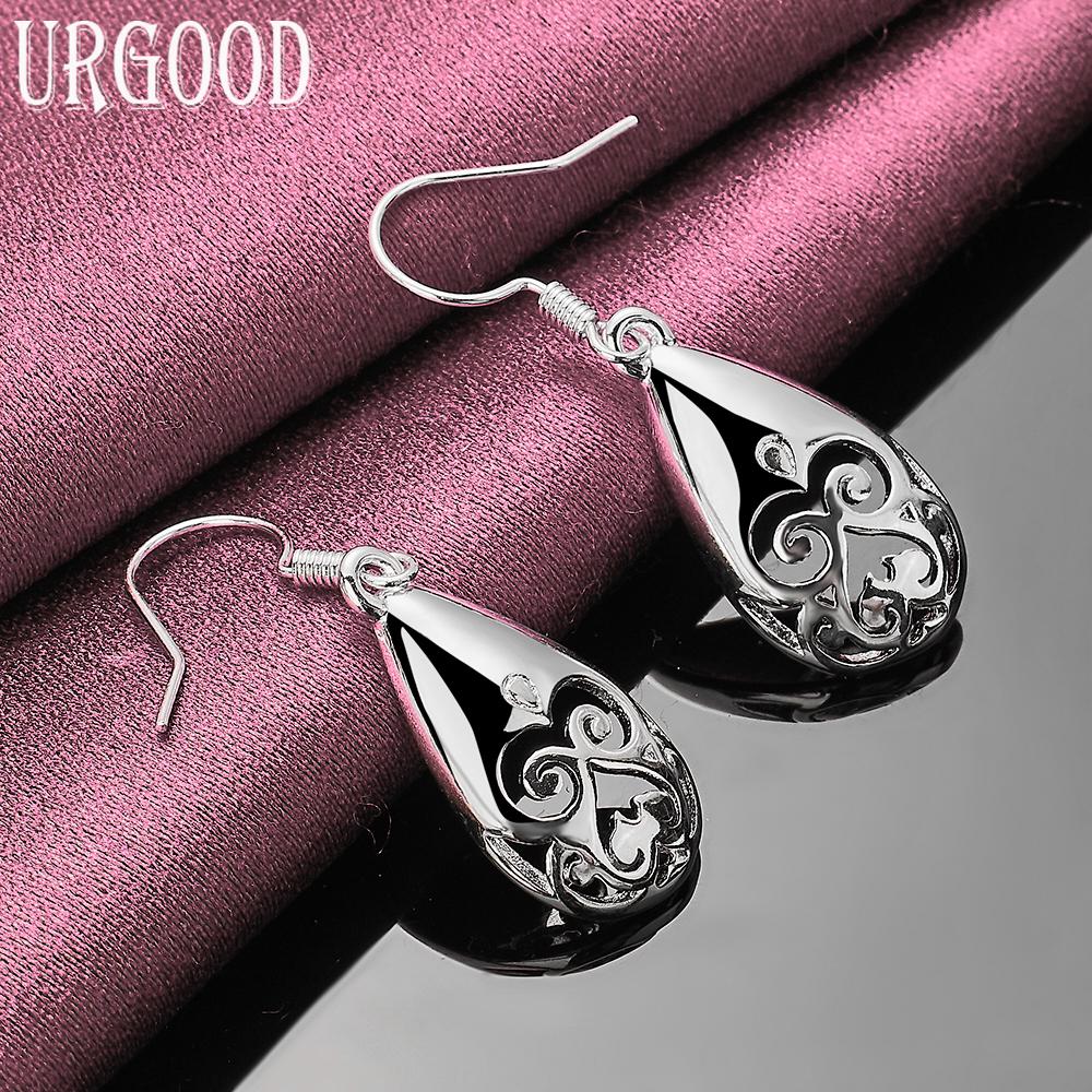 925 Sterling Silber Hochzeitsschmuck Muster Tropfenohrringe