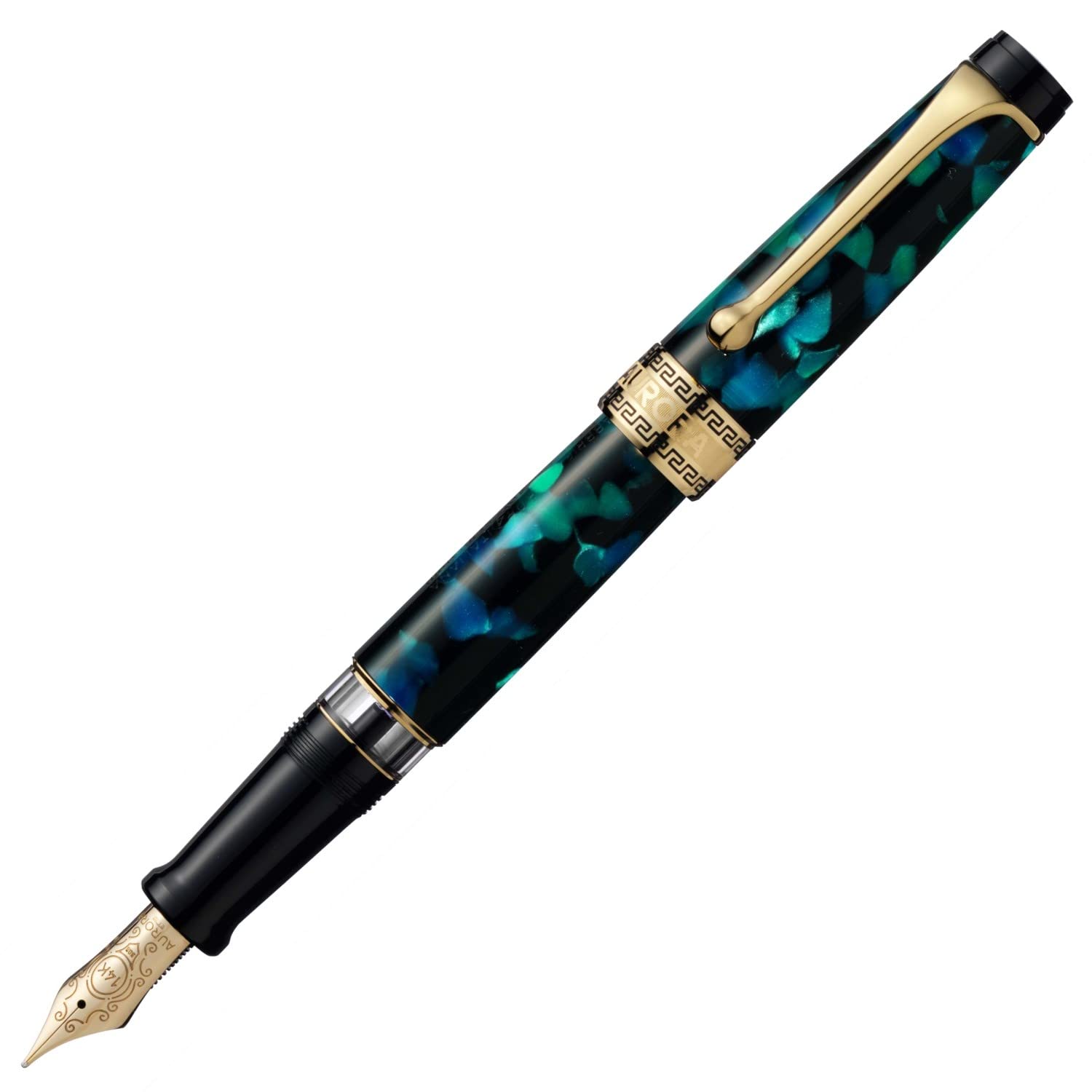 

Aurora Optima Fountain Fine Piping Officially Imported 996-VF Pen, Nib, Green, Type, зелений