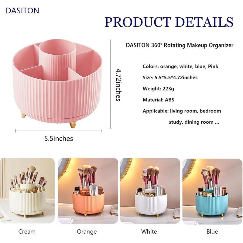 360° Rotating Makeup Brush Holder Cosmetic Brush Holder Large Capacity Lipstick Makeup Brush Pen Eyebrow Pen Jewelry Container