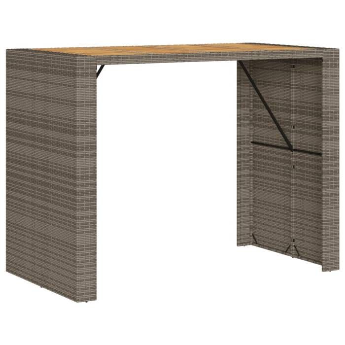 VidaXL Table de bar de jardin avec dessus en bois d'acacia gris 145x80x110 cm, table d'extérieur, table à manger de jardin, 368699