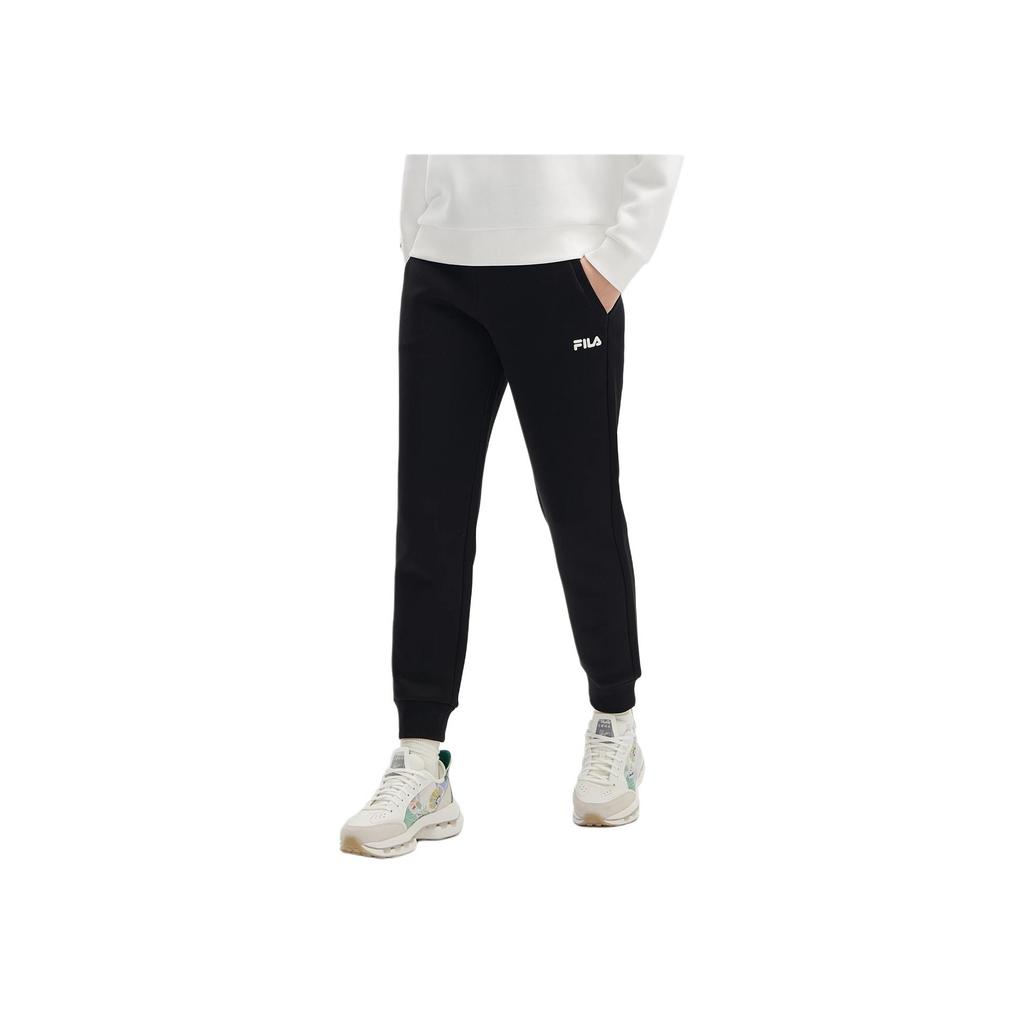 New FILA Knitted Sweatpants Women's Jet Black F11W418603F-BK