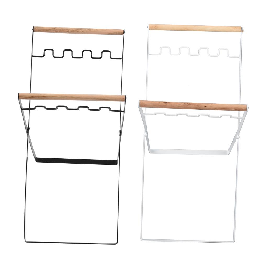 Trash Bag Holder Portable Collapsible Sturdy Durable Iron Rubber Wood Widely Used Garbage Bag Holder