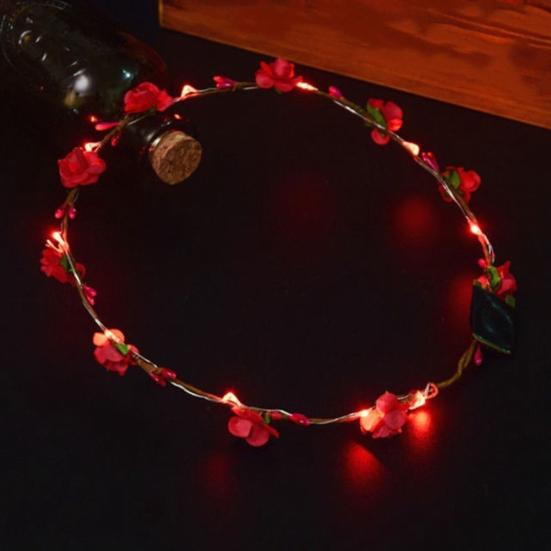 LED Flower Garland Headband Girls Women Bride Beach Travel Hairband Headwear