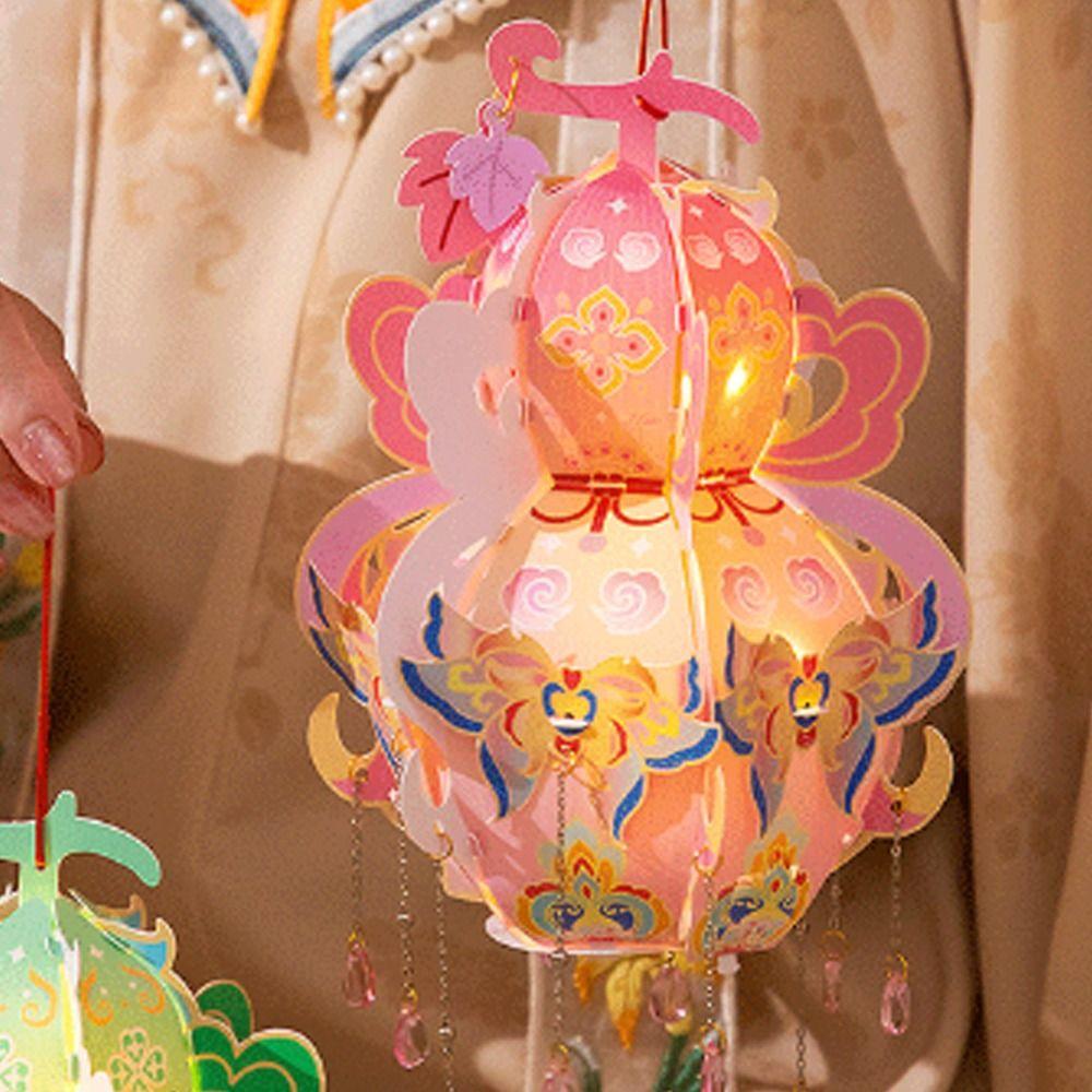 Chinese Style Portable Gourd Lantern PVC Antique Lantern LED Lantern Toys  Good Luck Gift