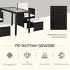 Poly Rattan Seating Group Dining Set Garden Set Furniture Set 11-Piece with Cushions Black