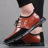 New men's casual leather shoes men's fashion embroidered middle-aged shoes foreign trade trend large size men's shoes Wenzhou shoes G5