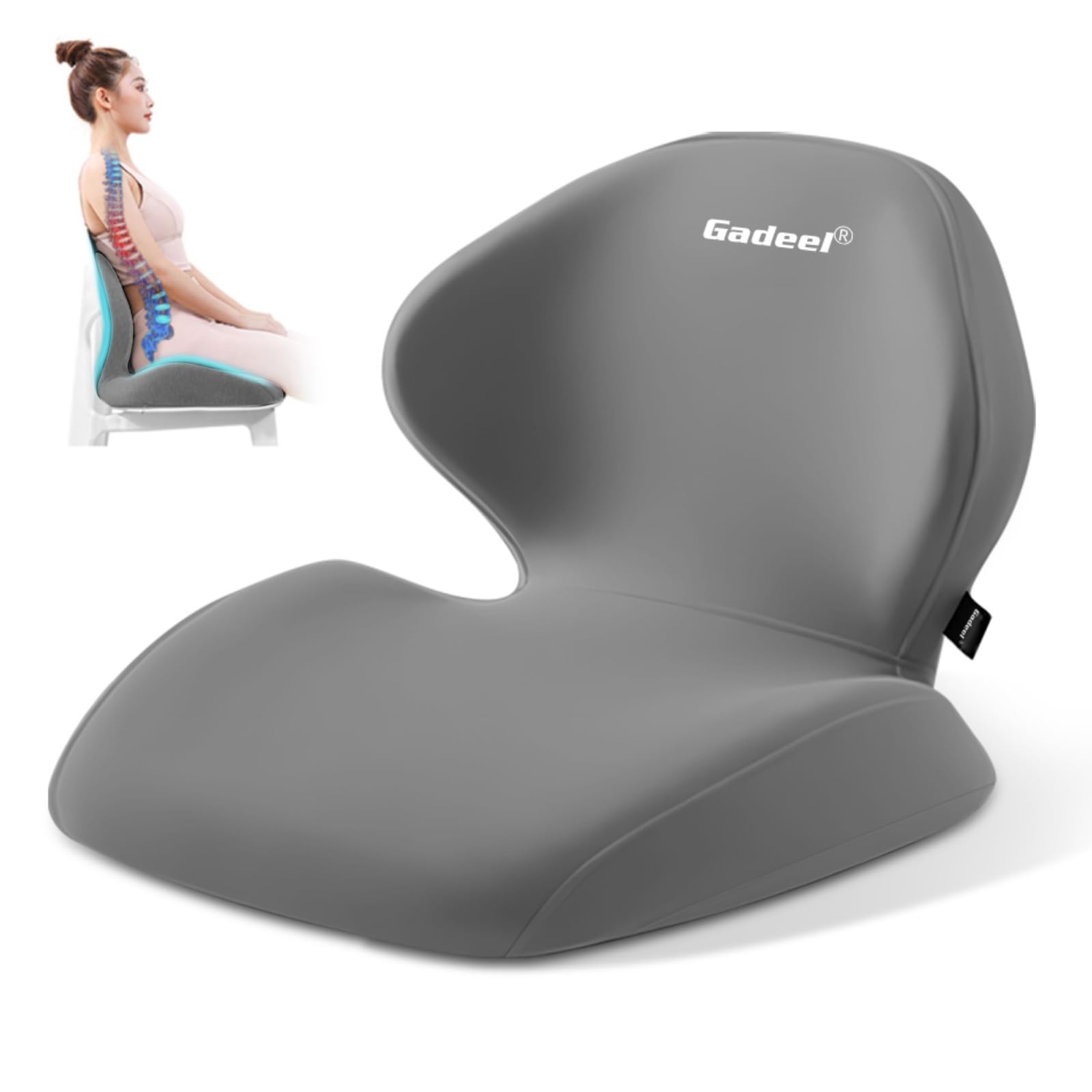 Gadeel Lumbar Support Chair Cushion - Prevents Back Pain Comforts Buttocks Floor Cushion Lumbar Support Chair Pad Memory Foam Ergonomic Design 8460₽