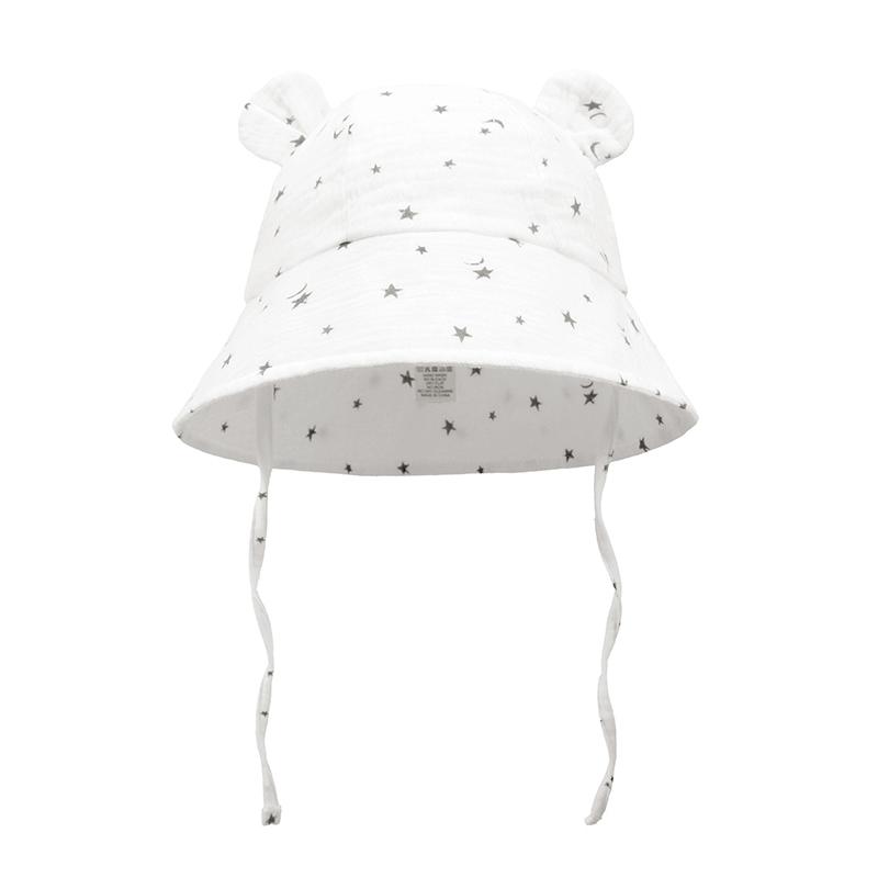 Baby Summer Hat 100% Cotton Adjustable Kids Bucket Hat Muslin Cartoon Children Panama Cap Infant Bonnet Toddler Hat 1-3Y