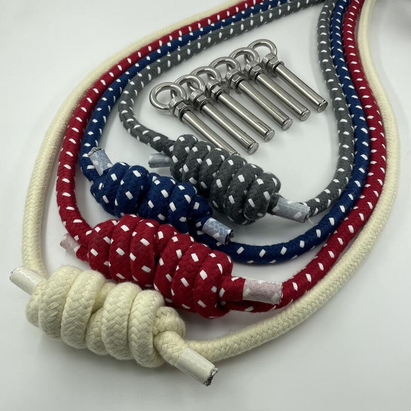 Professionellt Iyengar Väggrep Set: Anti-Gravity Yoga Hjälpmedel med Ren Bomullssnodd för Luftakrobatik