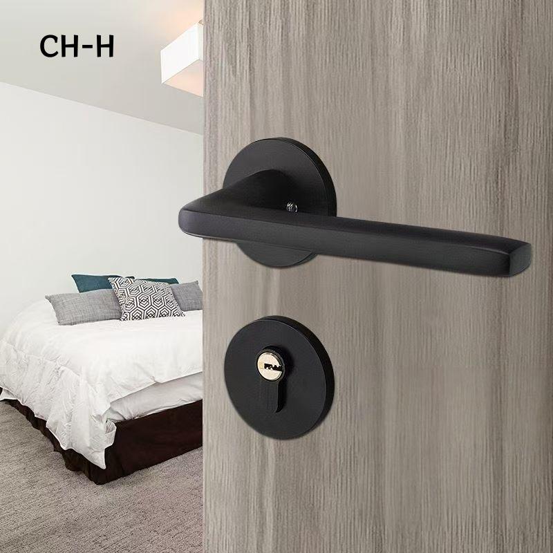 Modern Heavy Duty Privacy Round Lever Door Handle Aluminum Alloy for Bedroom Wooden Doors Apartment Use