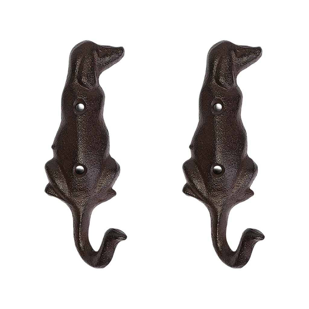 Funkční psí železný věšák Odolný litinový hák se siluetou psa pro zavěšení oblečení a klíčů v domácích dekoračních prostorech