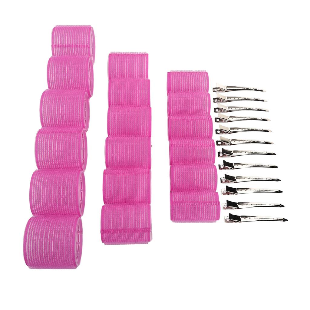 Hair Root Curlers Pink Self Grip Hair Curlers Rollers with Clips for Hair Dressing Styling DIY
