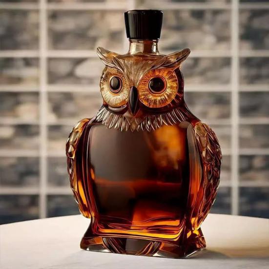 Owl Glass Whiskey Bottle Decanter Creative Owl 180/350ml Decorative Animal Liquor Storage Container