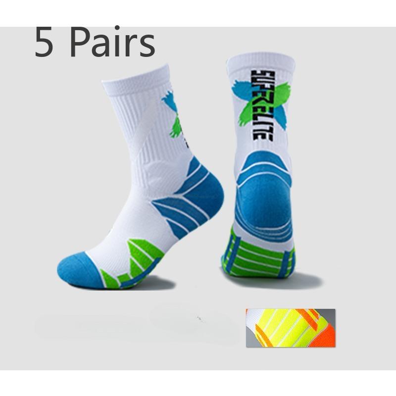 

5 пар баскетбольных носков длинные мужские профессиональные спортивные носки летние молодежные студенческие беговые носки для мужчин 5 pairs