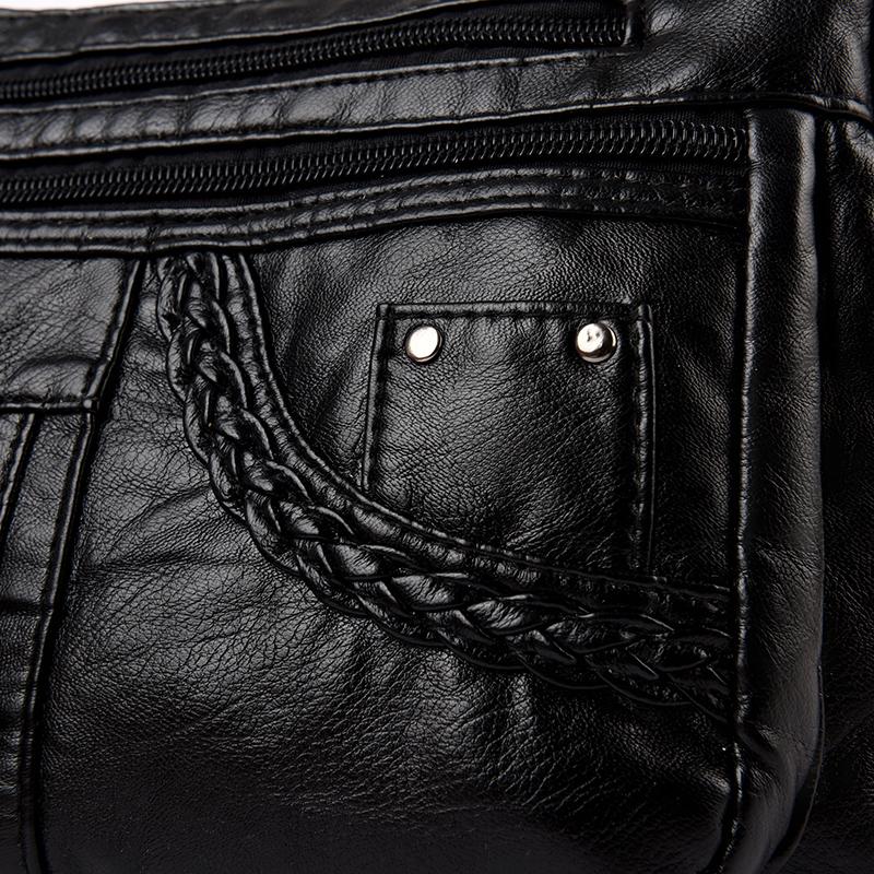 Large Capacity Multi-layer Women's Bag Middle-aged Mother's Bag Soft Leather Crossbody Bag