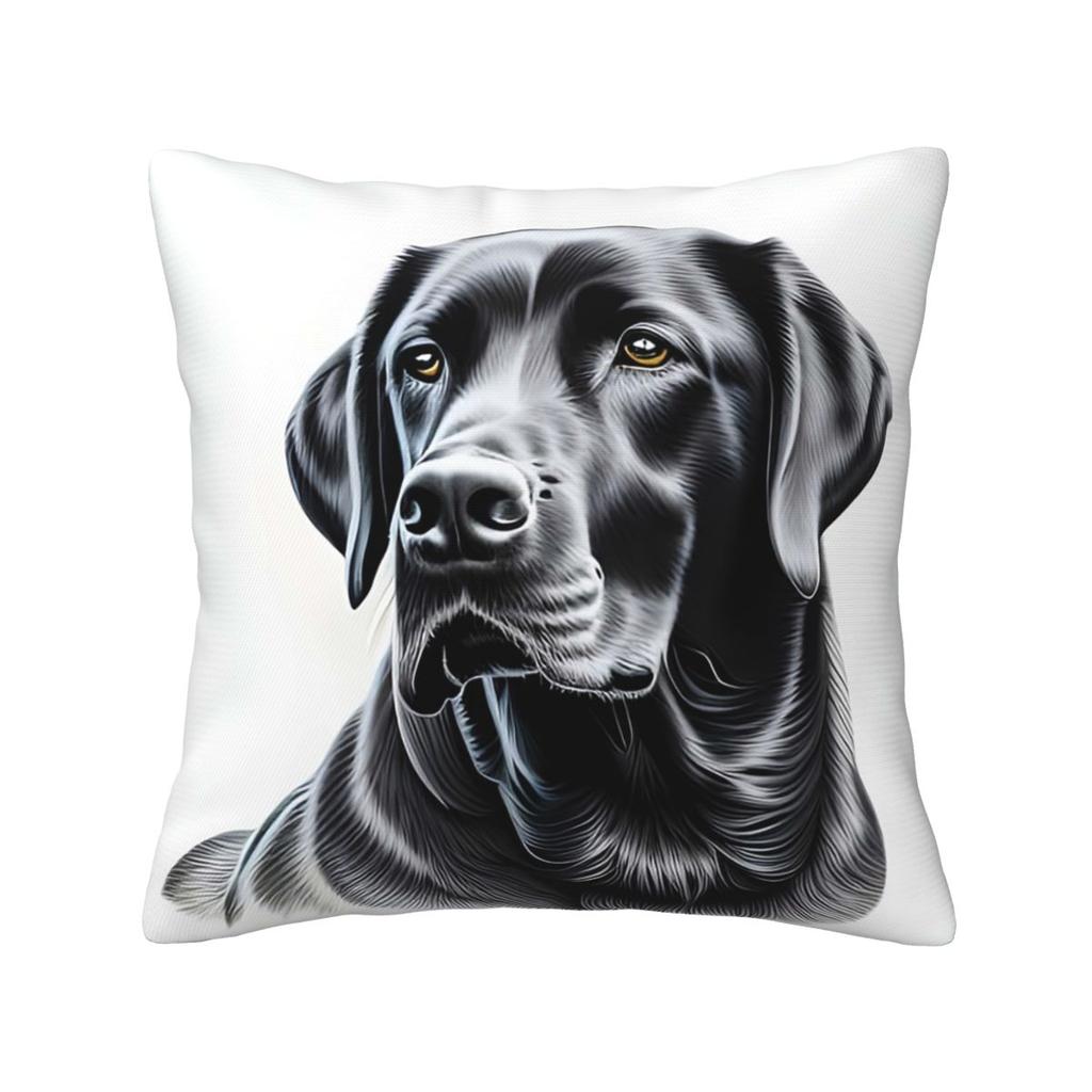 Black Labrador Retriever Square Pillowcase Pillow Cover Cushion Decor Comfort Throw Pillow for Home Bedroom