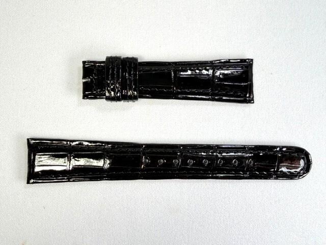 DEG8AW SEIKO Grand Seiko 18mm Leather for and other models Strap, Crocodile, Black, SBGF00E/ 8J55-0AA0