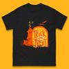 Trick Or Treat Halloween Terrific Abandoned Haunted House Flying Bats Mens Tee Top