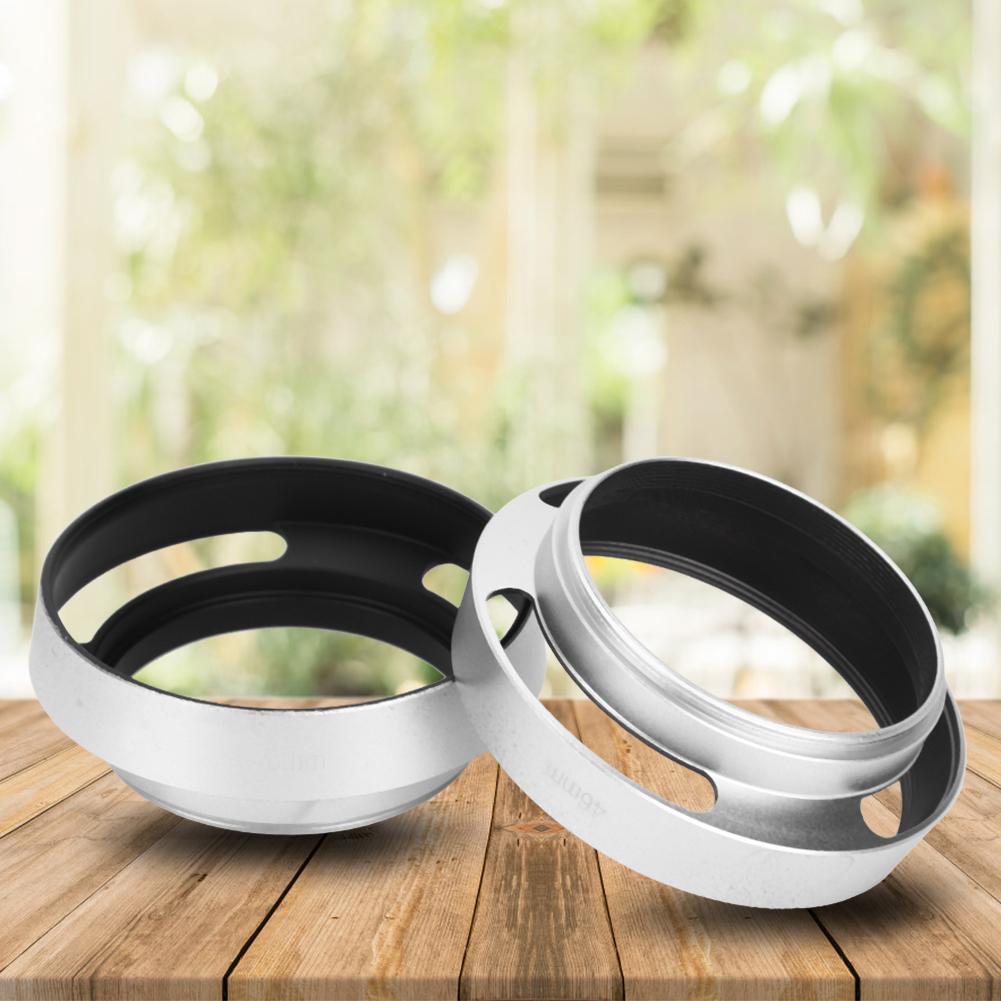 2 Stück Aluminiumlegierung Ausgehöhlte Gegenlichtblende 46 mm für Leica Kamera Silber