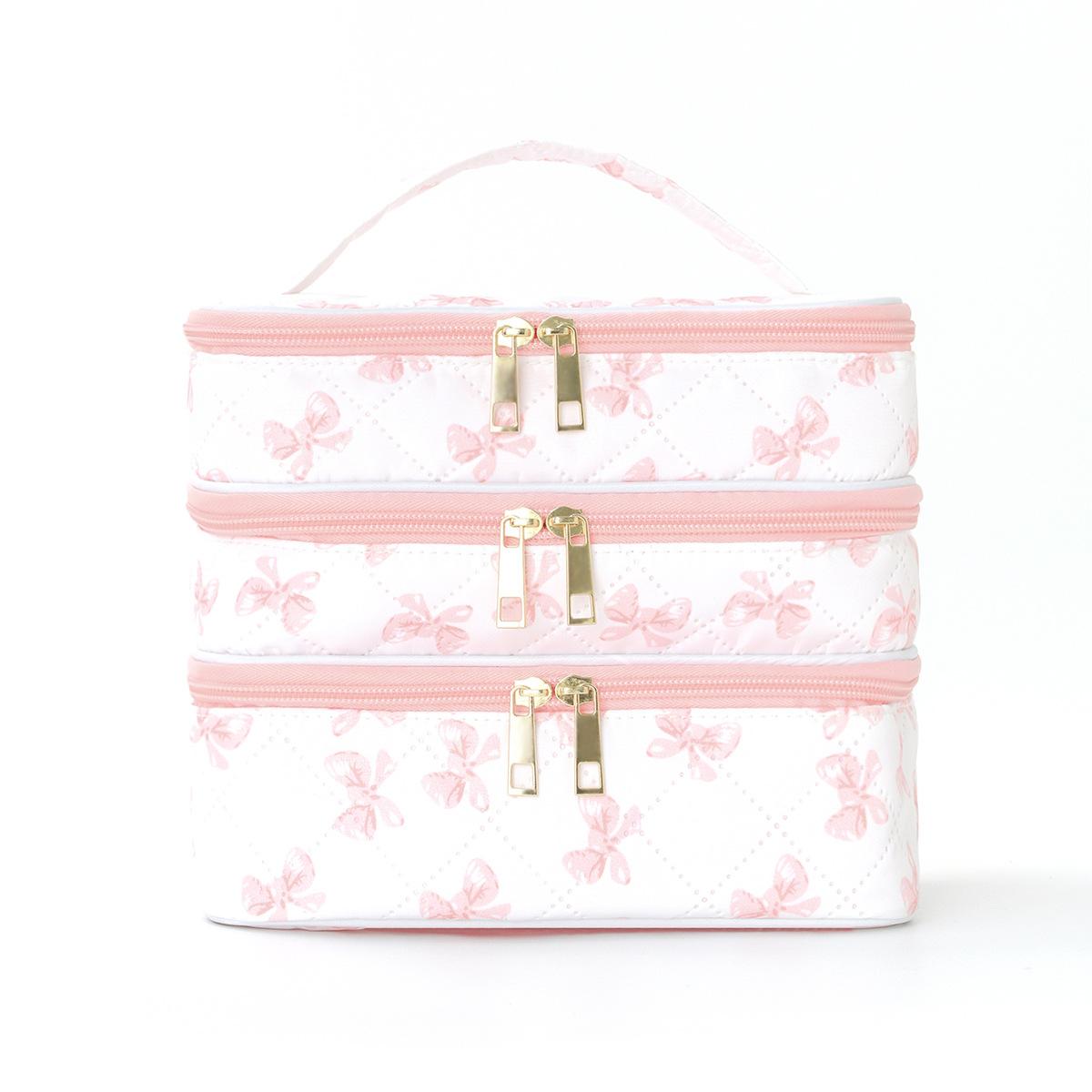 

Стильная и легкая косметичка большой вместимости с черной сеткой и тремя слоями, портативная сумочка, подходит для использования дома и в путешествиях