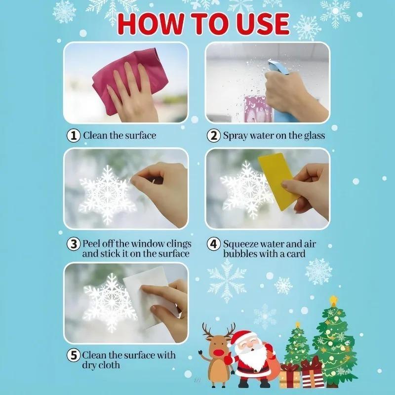 Selbstklebender PVC Weihnachtsfensteraufkleber Weiße Schneeflocke Feiertagsdekoration für Zuhause Büro Geschäft Festliche Saisonale Deko
