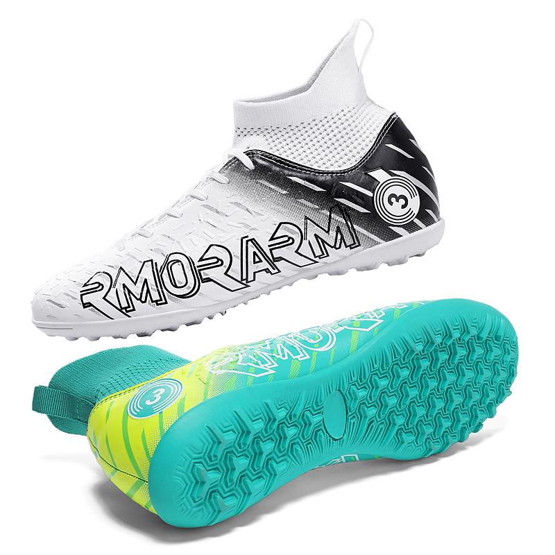 

Футбольные бутсы мужские с короткими ногтями для тренировок, специальные детские и подростковые студенческие кроссовки для соревнований, футбольные бутсы 48 зелёный/белый