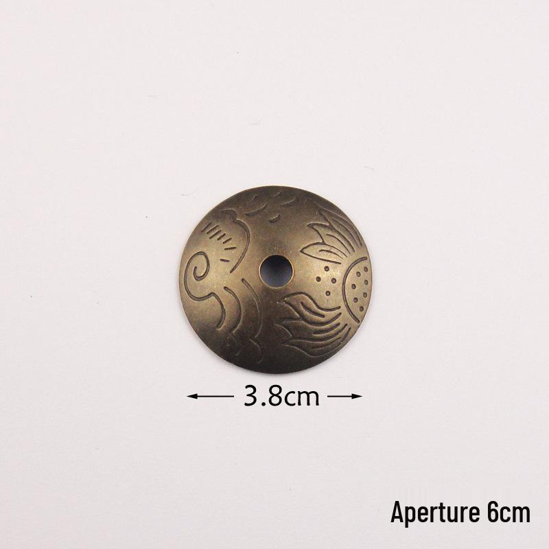 Antique Chinese Copper Plum Blossom Pull Handle and Gasket for Furniture Decoration
