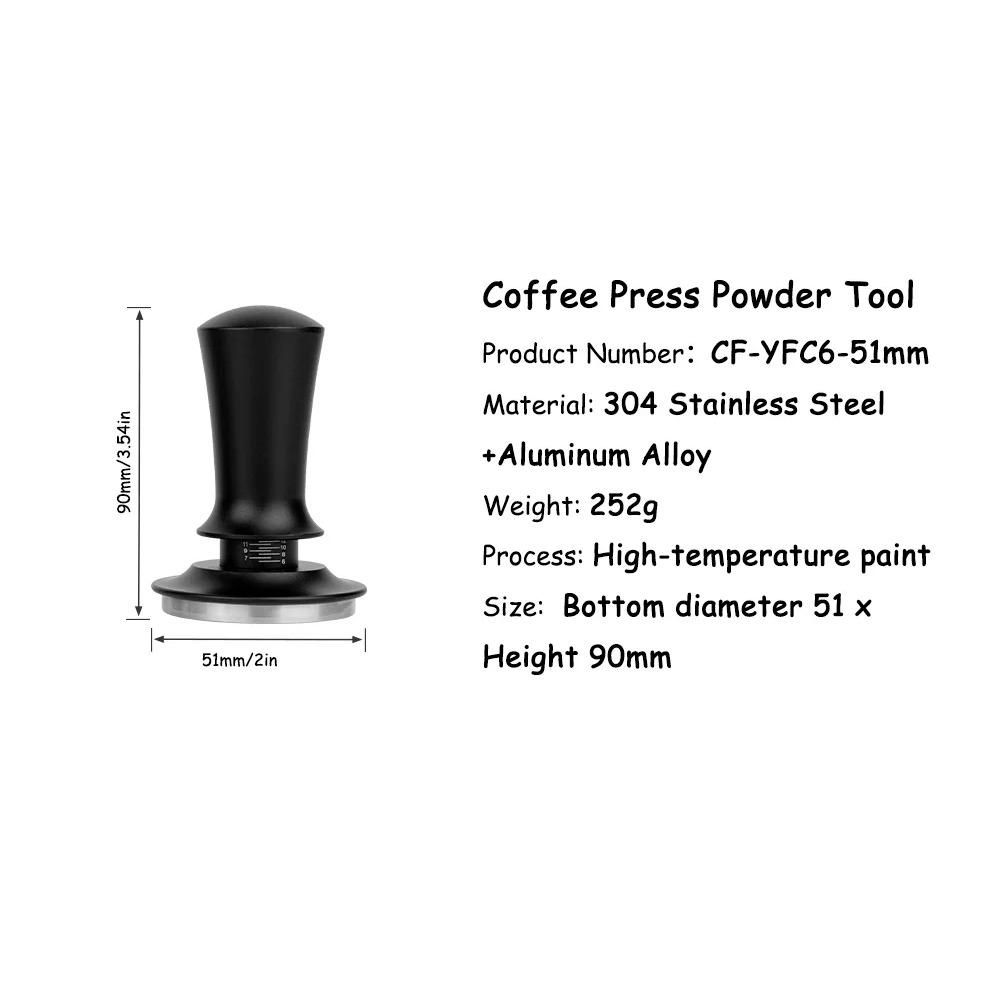 CF WISDOM Coffee Tamper or Wooden Tamper Base Set 51mm 53mm 58mm Stainless Steel Espresso Press or Wood Stand for Barista Home